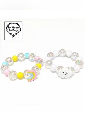 Handmade Rainbows & Clouds ☁️ Bracelet Set of 2